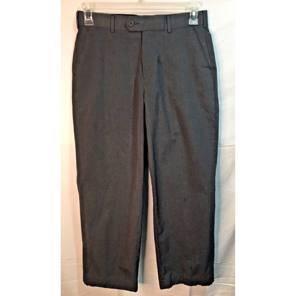 Perry Ellis Portfolio Men's Pants Slacks Gray Flat Front‎ 30W x 27L